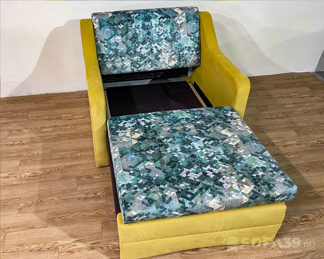 Кресло-кровать Аврора-80 желто-зеленое