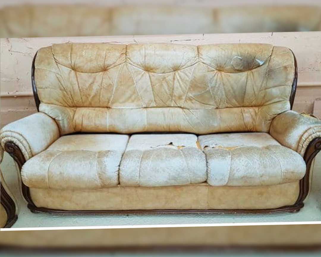 Кожаный диван до перетяжки