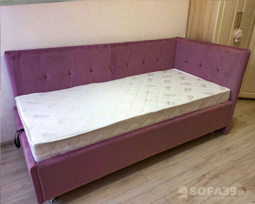 Кровать угловая Марго 90 ягодный розовый
