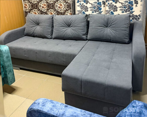 Диван угловой Оливия дымчатый серый