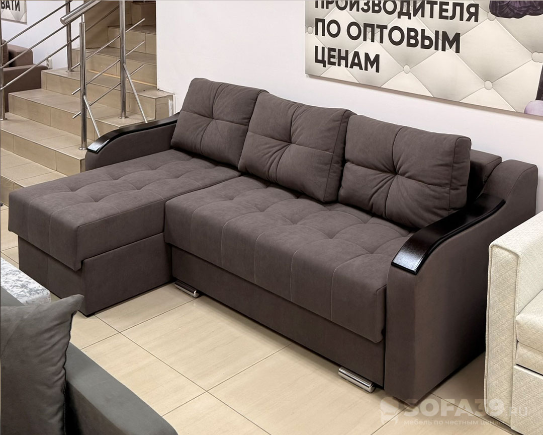 Диван угловой Оливия темно-серый